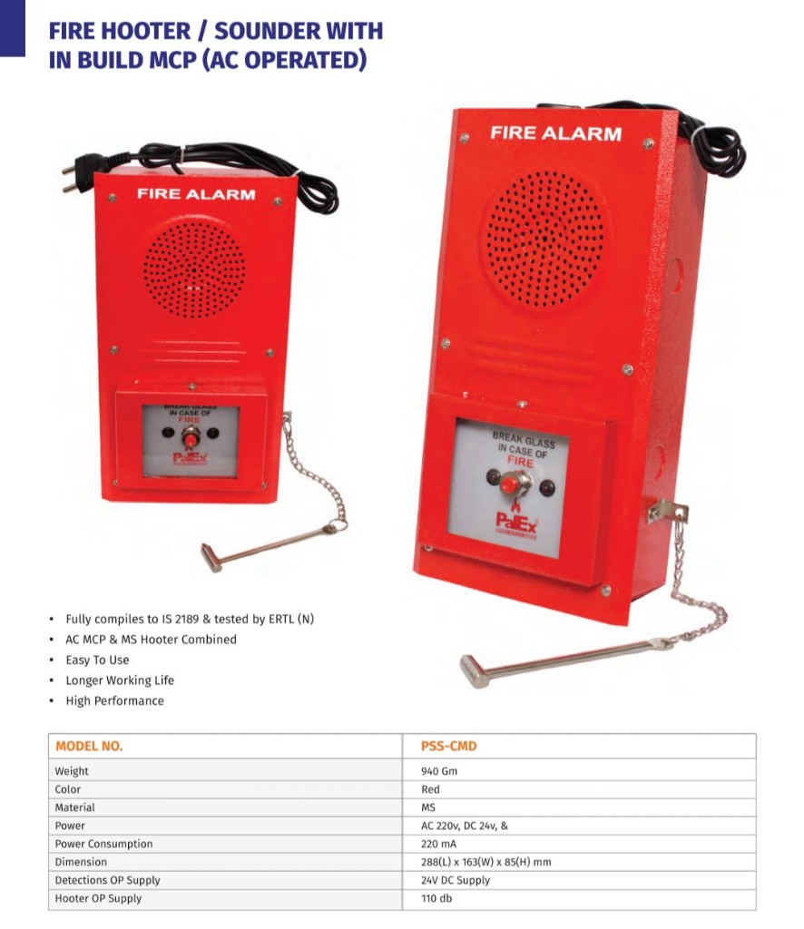 Fire hooter with built-in MCP PSS-CMD